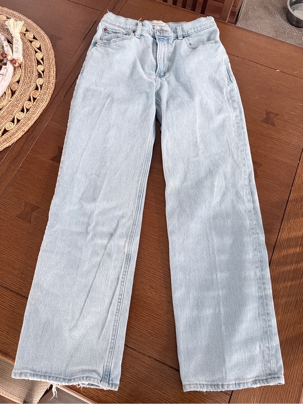 Abercrombie & Fitch Light Blue Straight-Leg Jeans